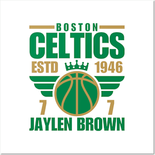 Boston Celtics Brown 7 Basketball Retro Posters and Art